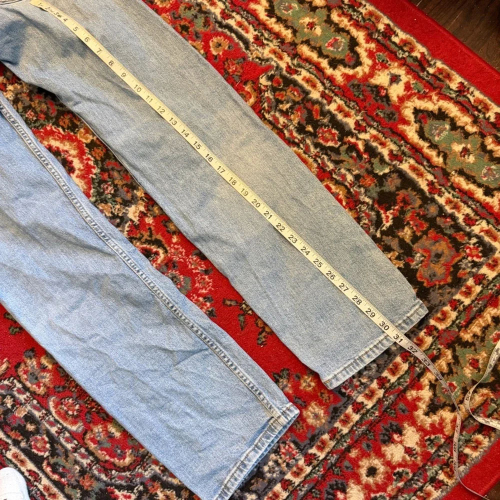 Levis 505 Regular Fit Straight Leg Light Wash Blue Denim Jeans Mens 32x32